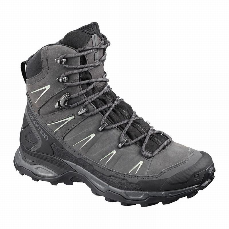 Salomon Israel X ULTRA TREK GORE-TEX - Womens Hiking Boots - Black/Grey (UWJZ-62485)